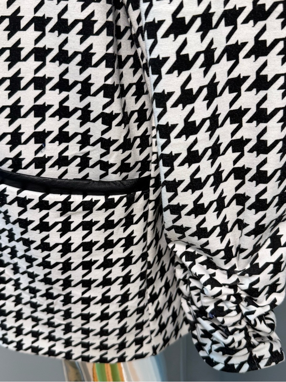 Vintage Cato Houndstooth Black & White Women's Blazer Jacket XL - Picture 3 of 9